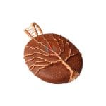 Red Goldstone Oval Shape Tree Of Life Pendant