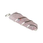 Rose Quartz Flat Stone Wire Wrapped Pendant