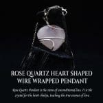 Rose Quartz Heart Shaped Wire Wrapped Pendant