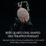 Rose Quartz Oval Shape Tree Of Life Pendant