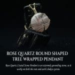 Rose Quartz Round Shaped Tree Of Life Pendant