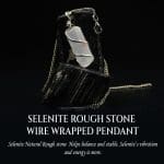 Selenite Rough Stone Wire Wrapped Pendant