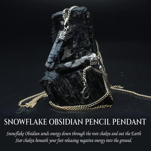 Snowflake Obsidian Pencil Pendant