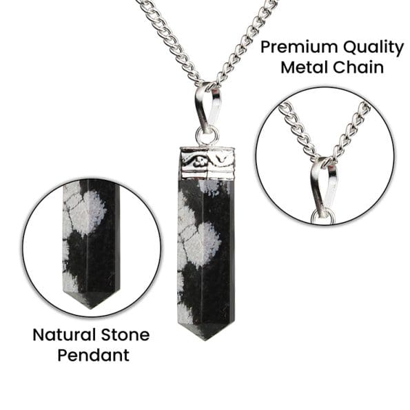 Snowflake Obsidian Pencil Pendant