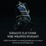 Sodalite Flat Stone Wire Wrapped Pendant