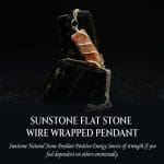 Sunstone Flat Stone Wire Wrapped Pendant