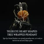 Tiger Eye Heart Shaped Tree Of Life Pendant