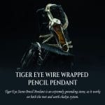 Tiger Eye Wire Wrapped Pencil Pendant