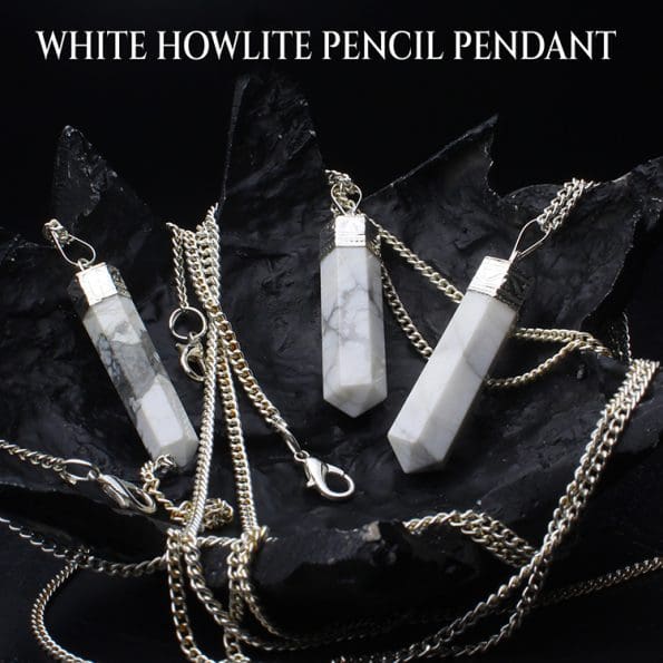 White Howlite Pencil Pendant