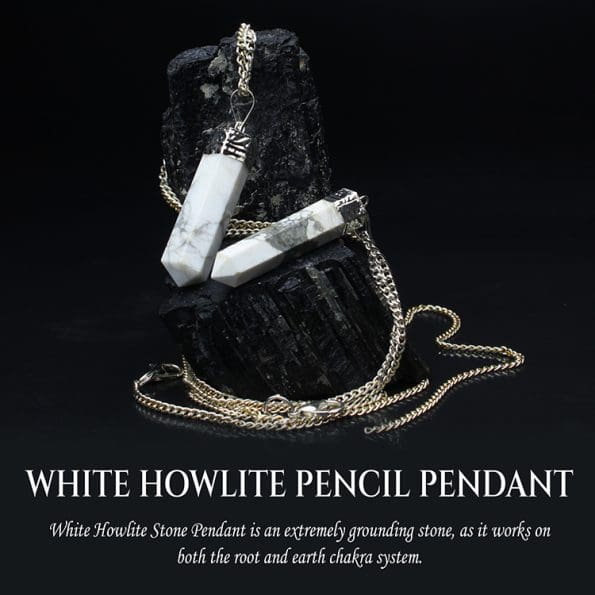 White Howlite Pencil Pendant