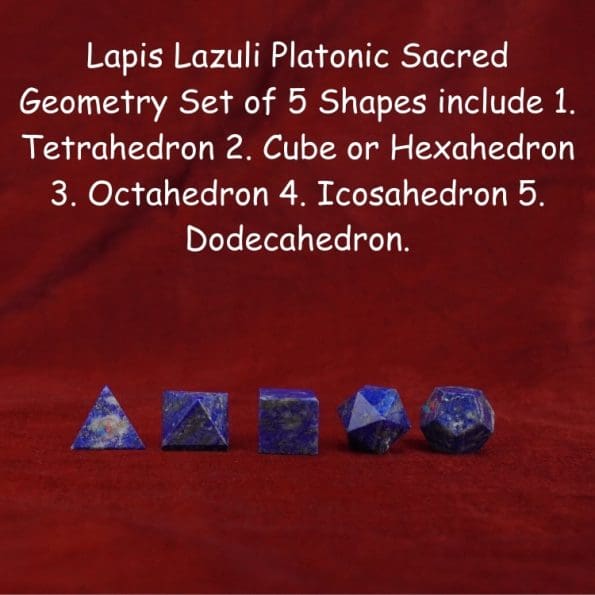 Lapis Lazuli Platonic Sacred Geometry Set of 5