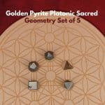 Golden Pyrite Platonic Sacred Geometry Set of 5