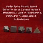 Golden Pyrite Platonic Sacred Geometry Set of 5