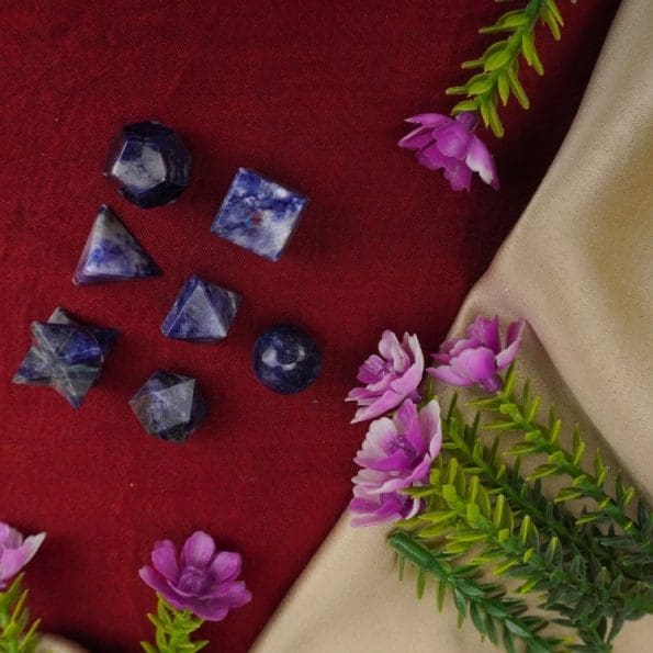 Sodalite Platonic Sacred Geometry Set of 7