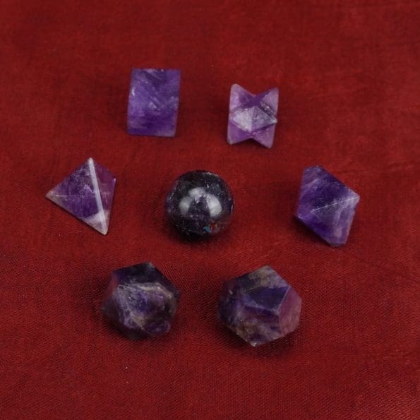 Amethyst Platonic Sacred Geometry Set of 7