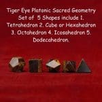 Tiger Eye Platonic Sacred Geometry Set of 5