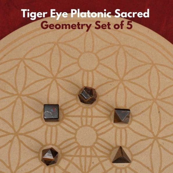 Tiger Eye Platonic Sacred Geometry Set of 5