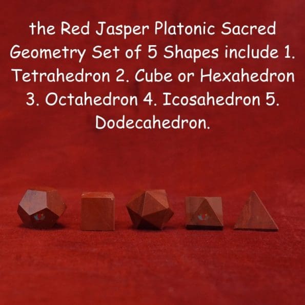 Red Jasper Platonic Sacred Geometry Set of 5