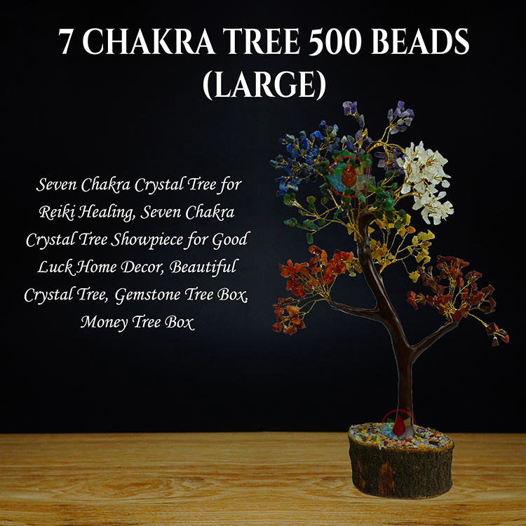 7 Chakra Natural Gemstone Tree, Seven Chakra Crystal Tree (1000 chips)