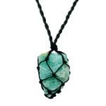 Amazonite Thread Cage Raw Stone Pendant