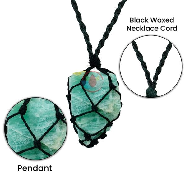 Amazonite Thread Cage Raw Stone Pendant