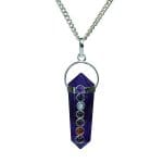 Amethyst 7 Chakra Pencil Pendant