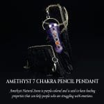 Amethyst 7 Chakra Pencil Pendant