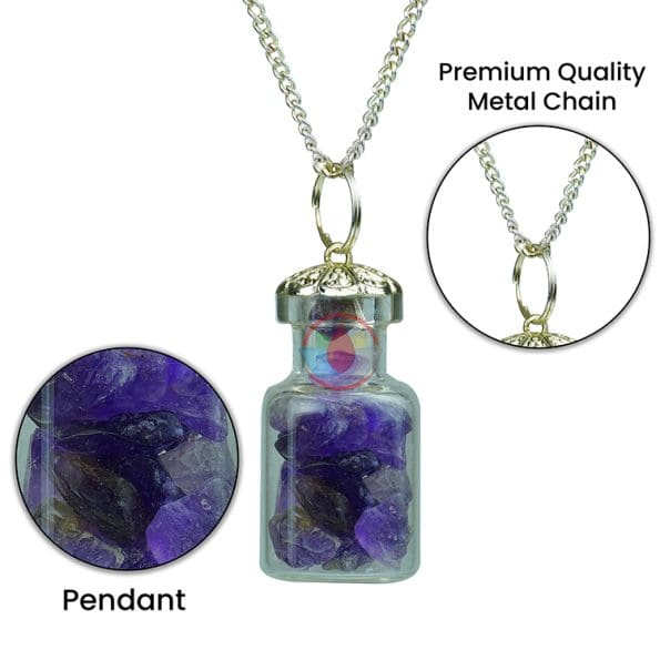 Amethyst Chip Stone Bottle Pendant