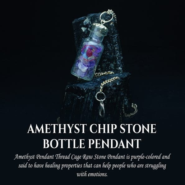 Amethyst Chip Stone Bottle Pendant