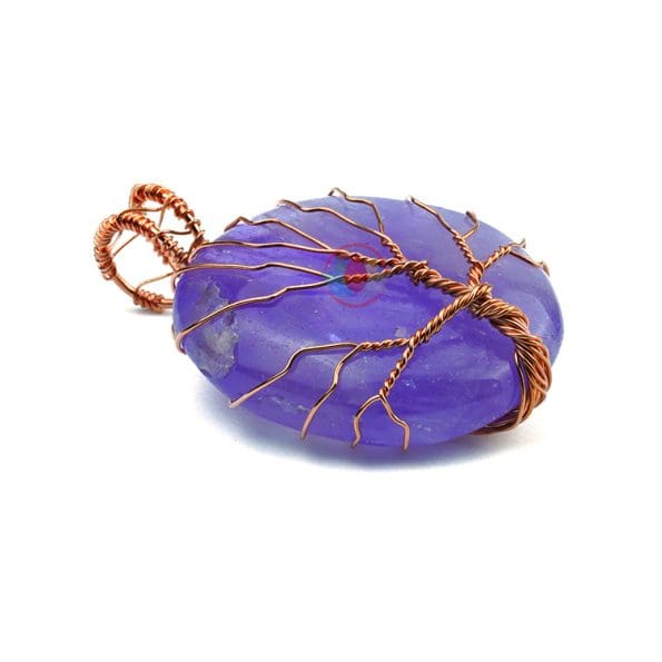 Amethyst Oval Shaped Tree Of Life Pendant