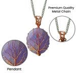 Amethyst Oval Shaped Tree Of Life Pendant