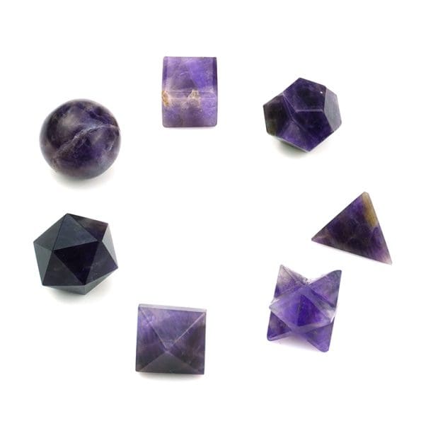 Amethyst Platonic Sacred Geometry Set of 7