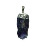 Amethyst Silver Cap Raw Stone Pendant