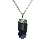 Amethyst Silver Cap Raw Stone Pendant