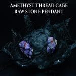 Amethyst Thread Cage Raw Stone Pendant