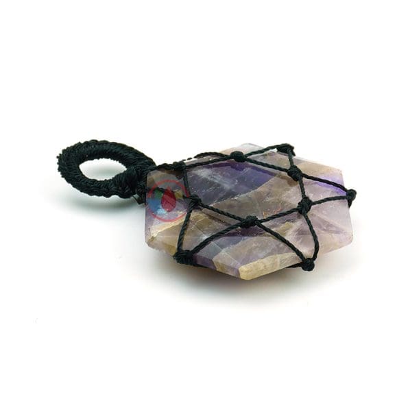 Amethyst Thread Cage Wrapped Pendant