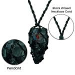 Black Obsidian Thread Cage Raw Stone Pendant