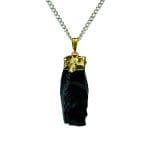 Black Onyx Raw Stone Pendant