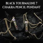 Black Tourmaline 7 Chakra Pencil Pendant