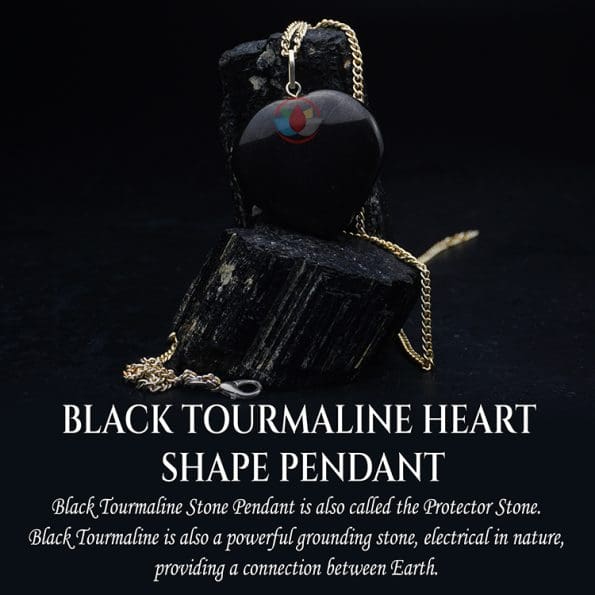 Black Tourmaline Heart Shape Pendant