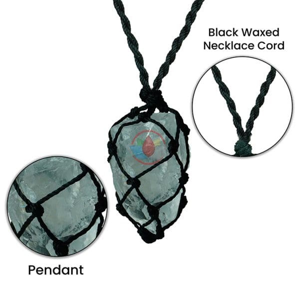 Clear Quartz Thread Cage Raw Stone Pendant