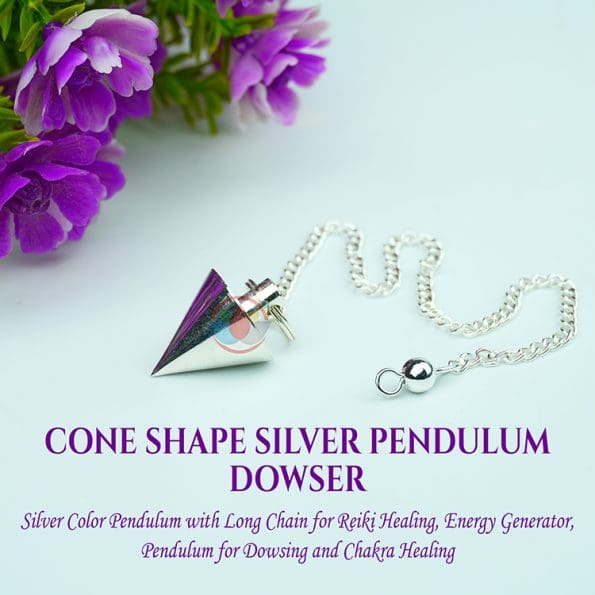 Energized Silver Cone Shape Metal Pendulum