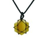 Yellow Calcite Thread Cage Wrapped Pendant