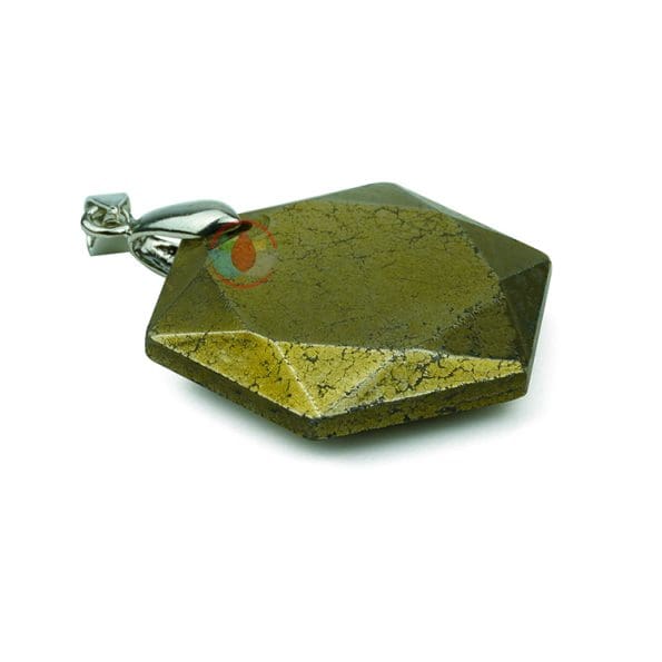 Golden Pyrite David Star Shape Pendant