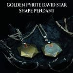 Golden Pyrite David Star Shape Pendant