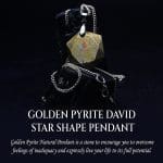 Golden Pyrite David Star Shape Pendant