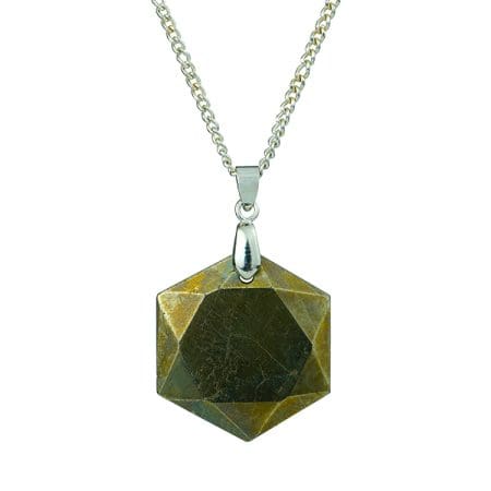 Golden Pyrite David Star Shape Pendant