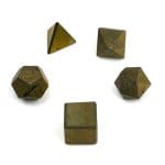 Golden Pyrite Platonic Sacred Geometry Set of 5