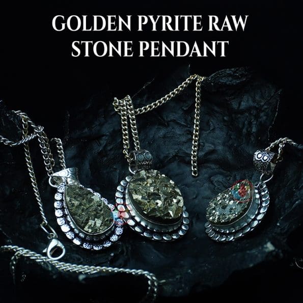 Golden Pyrite Raw Stone Pendant