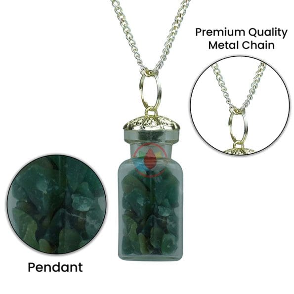 Green Aventurine Chip Stone Bottle Pendant